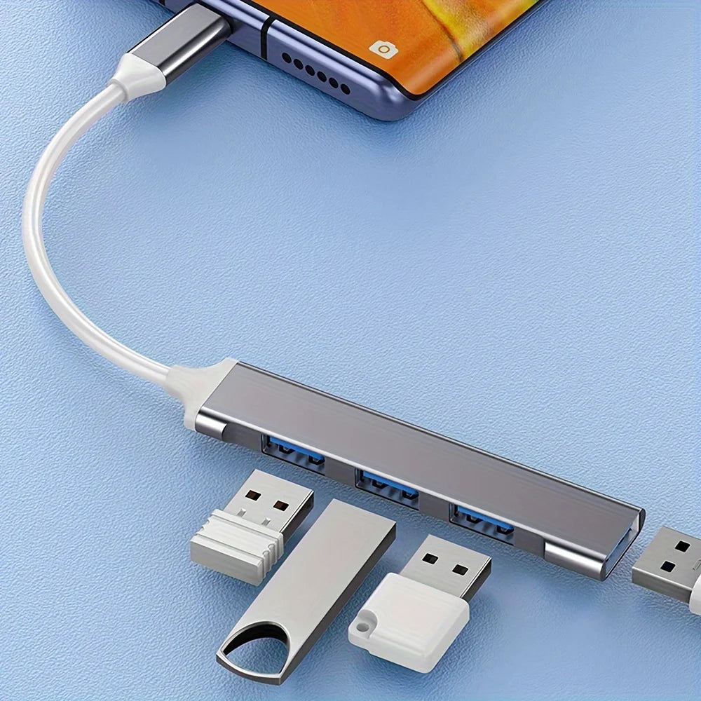 4-Port Multi-Splitter Type C Hub USB Adapter OTG for Xiaomi Lenovo MacBook 13 15 Air pro PC - Computer Accessories